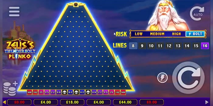 คล้ำและสุดสว่างด้วย Zeus’s Thunderbolt Plinko โดย NetGaming